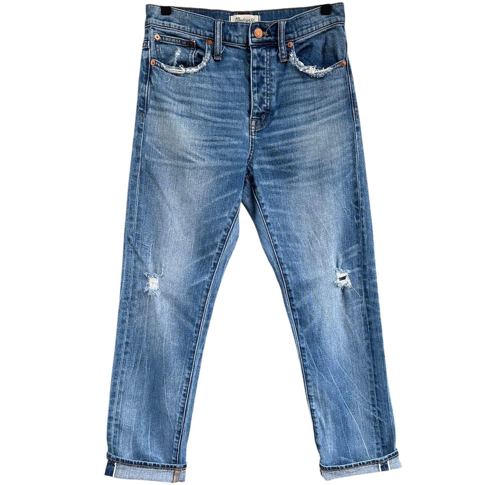 Madewell Cruiser Straight Jeans Distressed Selvedge Edition Cloverdale Ankle 26